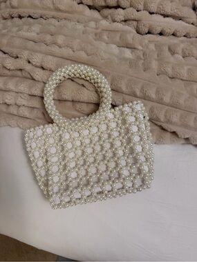 a new day Pearl Beaded Mini Bag - White